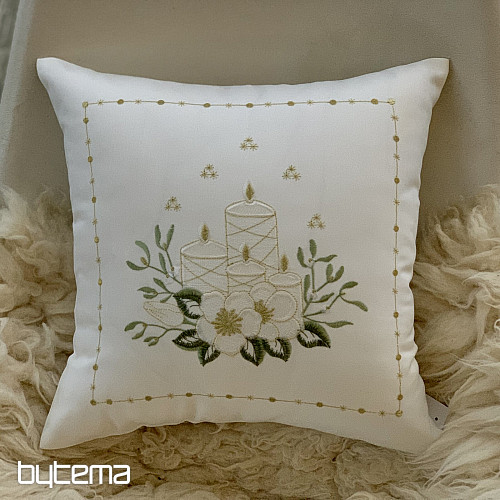 Embroidered pillowcase WHITE CANDLES