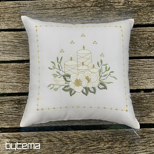 Embroidered pillowcase WHITE CANDLES