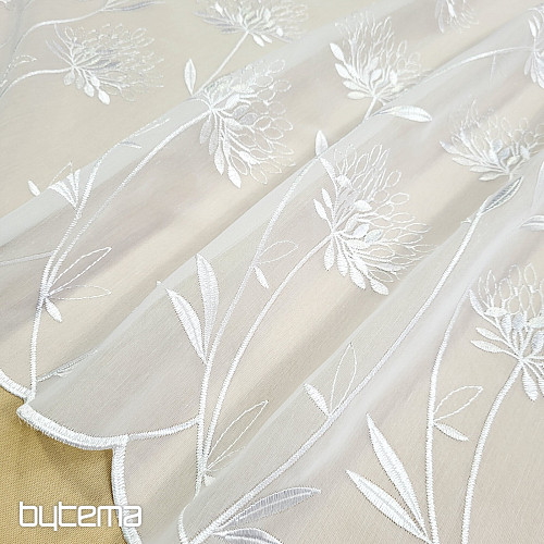 Luxury curtain GERSTER 11868 white embroidery