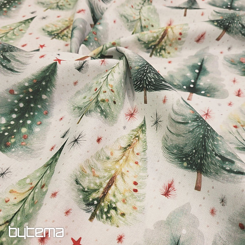 Cotton fabric SNOWY FOREST
