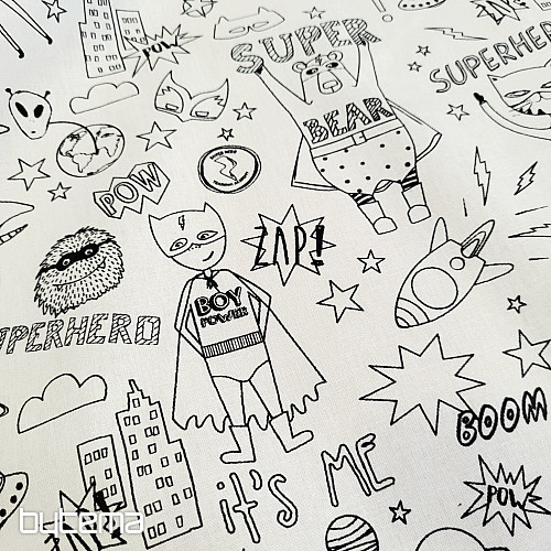 SUPERHEROES painting fabric