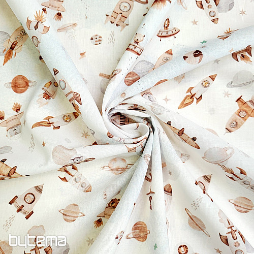 Cotton fabric SPACE FUZBUZ