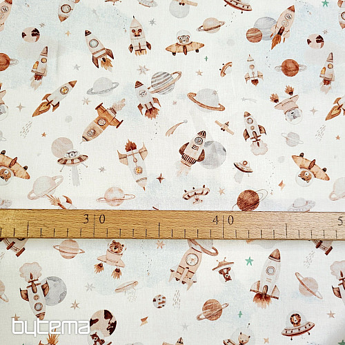 Cotton fabric SPACE FUZBUZ