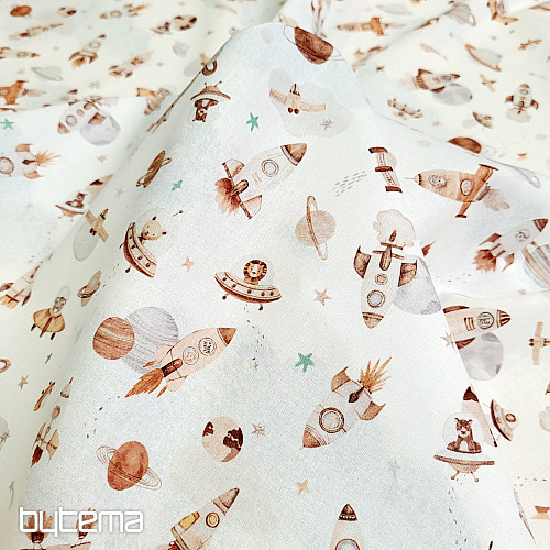 Cotton fabric SPACE FUZBUZ