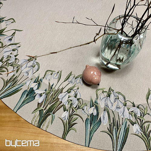 Round tapestry tablecloth SNOWFLAKES
