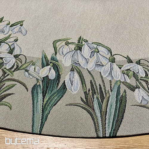 Round tapestry tablecloth SNOWFLAKES