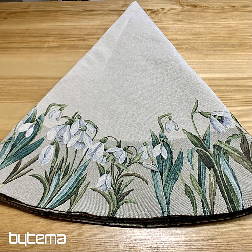 Round tapestry tablecloth SNOWFLAKES