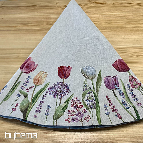 Round tapestry tablecloth TULIPS SPRING III
