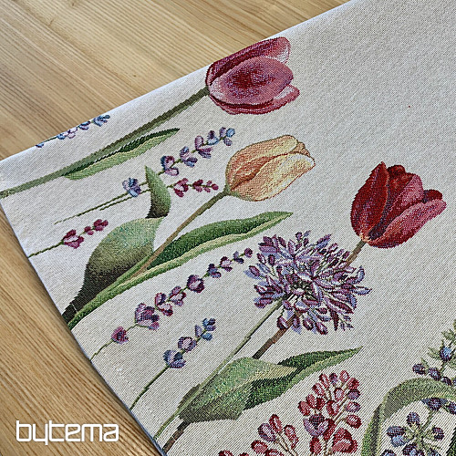 Round tapestry tablecloth TULIPS SPRING III