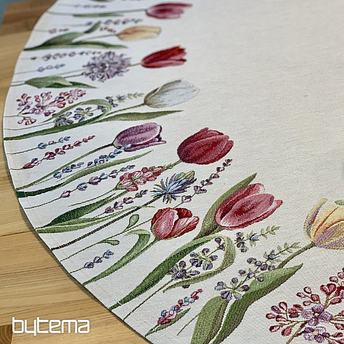 Round tapestry tablecloth TULIPS SPRING III