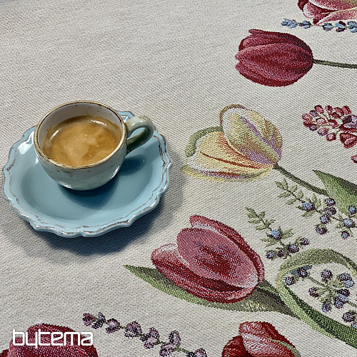 Round tapestry tablecloth TULIPS SPRING III