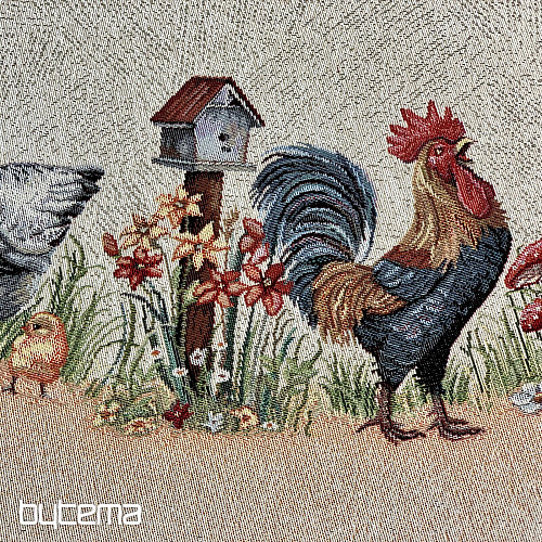 Round tapestry tablecloth ROCK BY THE FENCE