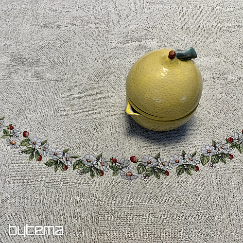 Round tapestry tablecloth ROCK BY THE FENCE