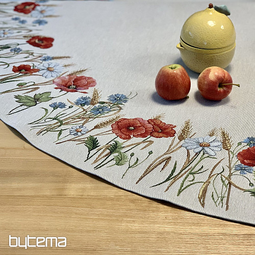 Tapestry tablecloth round WILD FLOWERS