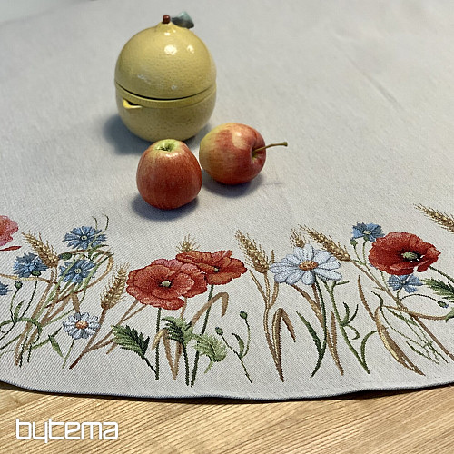 Tapestry tablecloth round WILD FLOWERS