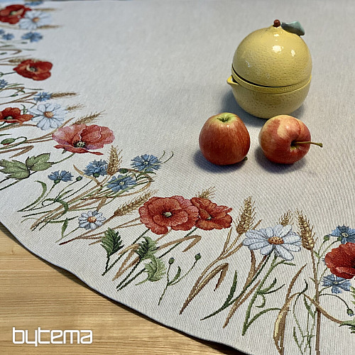 Tapestry tablecloth round WILD FLOWERS