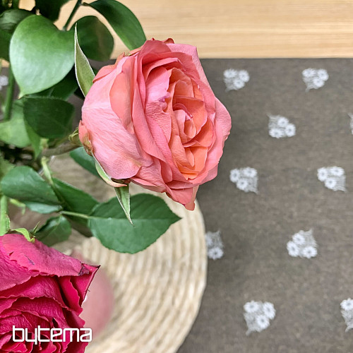 Jacquard scarf ALPINE FLOWERS BROWN