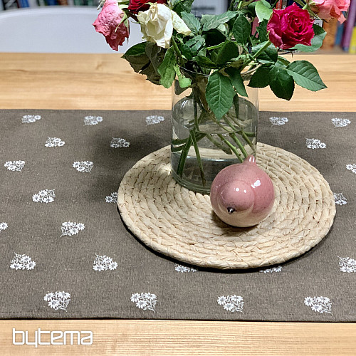 Jacquard scarf ALPINE FLOWERS BROWN