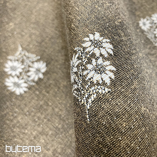 Jacquard scarf ALPINE FLOWERS BROWN