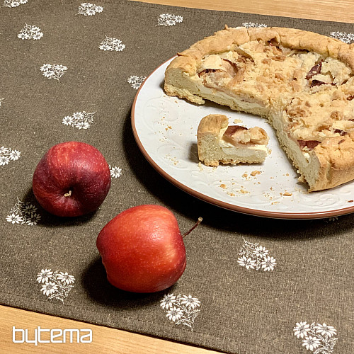 Jacquard scarf ALPINE FLOWERS BROWN