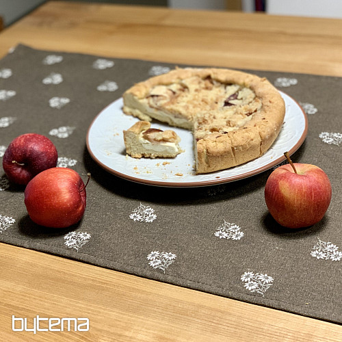 Jacquard scarf ALPINE FLOWERS BROWN