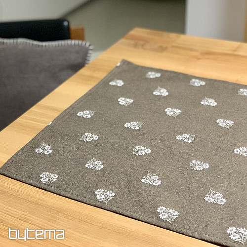 Jacquard scarf ALPINE FLOWERS BROWN