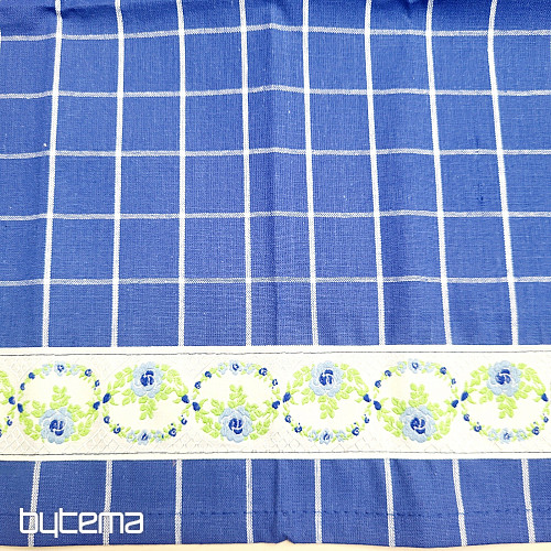 GRANDMOTHER'S BLUE TOWEL WITH FLOWERS