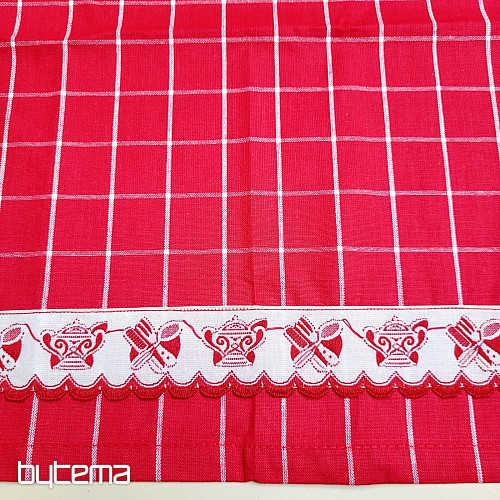 GRANDMOTHER'S RED TOWELS WITH A KEET