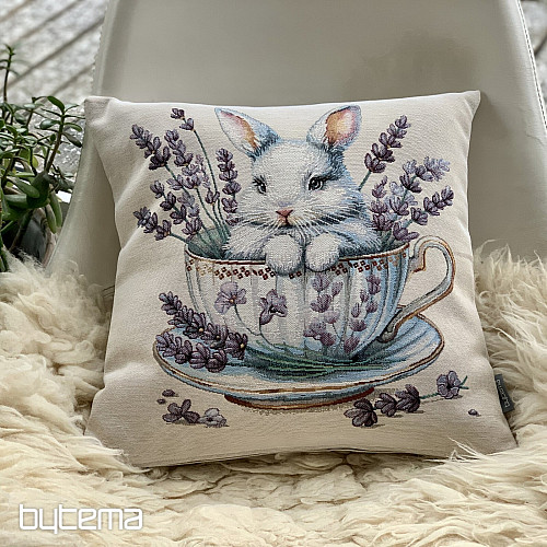 Tapestry pillowcase HARE IN PORCELAIN