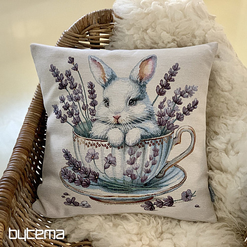 Tapestry pillowcase HARE IN PORCELAIN