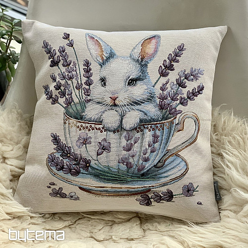 Tapestry pillowcase HARE IN PORCELAIN