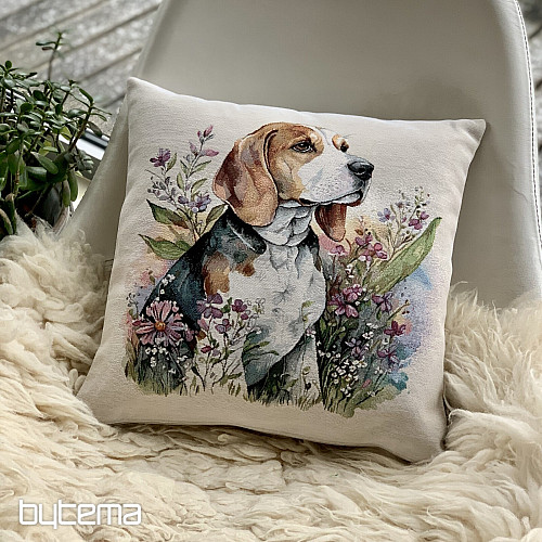 Tapestry pillowcase Beagle in the meadow