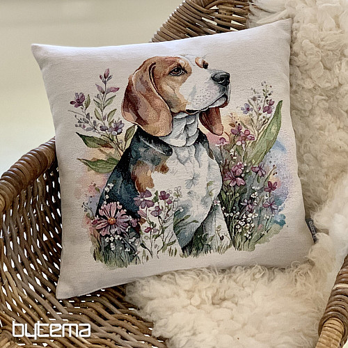 Tapestry pillowcase Beagle in the meadow