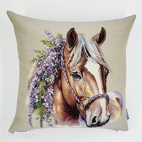 Tapestry pillowcase HORSE WITH FLOWERS