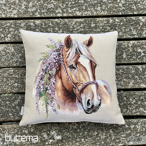 Tapestry pillowcase HORSE WITH FLOWERS