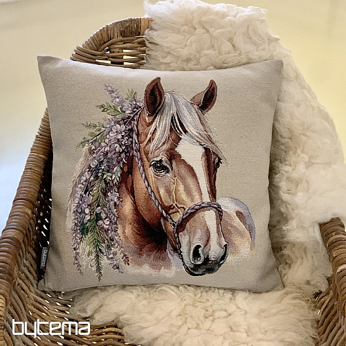 Tapestry pillowcase HORSE WITH FLOWERS
