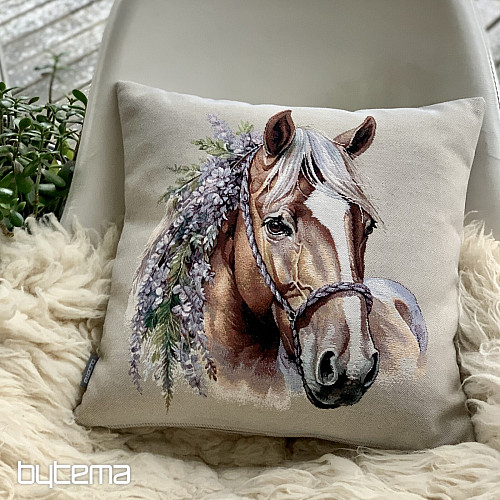 Tapestry pillowcase HORSE WITH FLOWERS