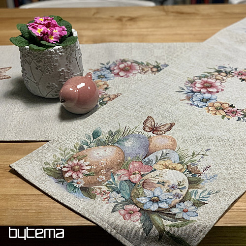 Easter tablecloth and scarf EGGS IN THE GRASS