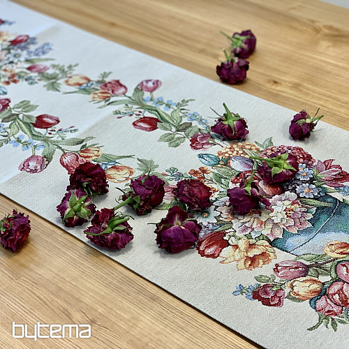 Tapestry tablecloth and scarf SPRING BOUQUET