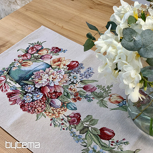 Tapestry tablecloth and scarf SPRING BOUQUET