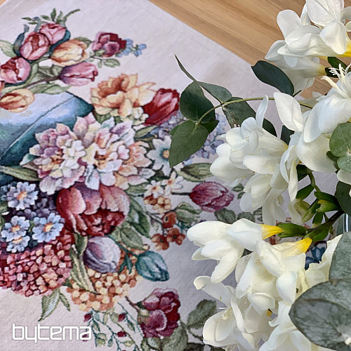 Tapestry tablecloth and scarf SPRING BOUQUET