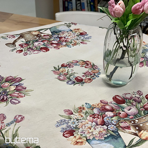 Tapestry tablecloth and scarf SPRING BOUQUET