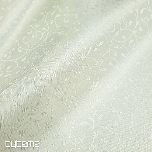 Decorative plain fabric LEAVES CREAM