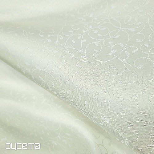 Decorative plain fabric LEAVES CREAM