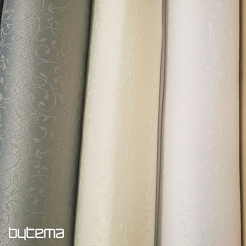 Decorative plain fabric LEAVES CREAM