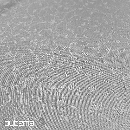 Decorative plain fabric LEAVES GREY