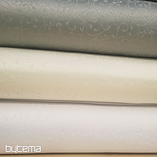 Decorative plain fabric LEAVES GREY