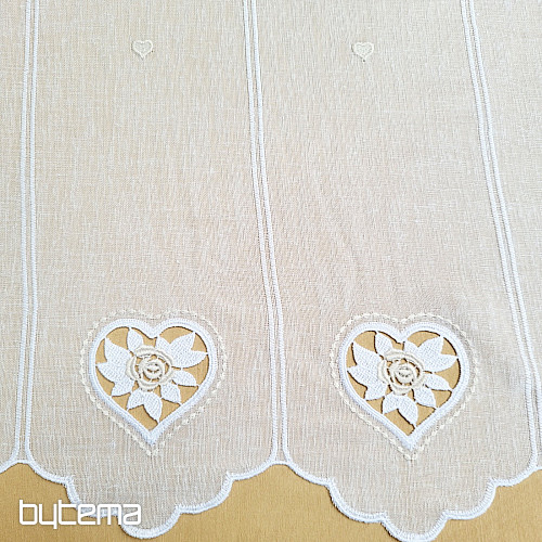 Stained glass curtain HEART BEIGE