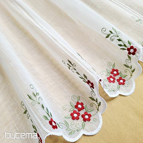 Stained glass curtain FLOWERS RED