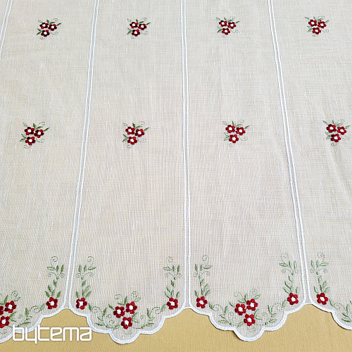 Stained glass curtain FLOWERS RED